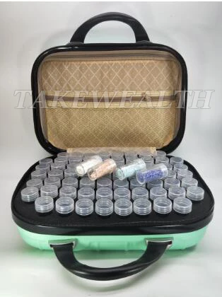 green 132 Bottles Diamond Painting Cross Stitch Accessories Tool Box Container Diamond Storage Full Square 5D Embroidery Mosaic - Цвет: green
