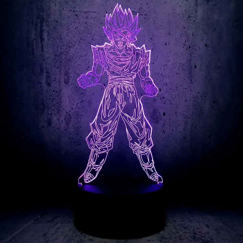 Супер Saiyan Kakarotto супер Сон Гоку Жемчуг дракона 3D настольная лампа Luminaria LED ночник