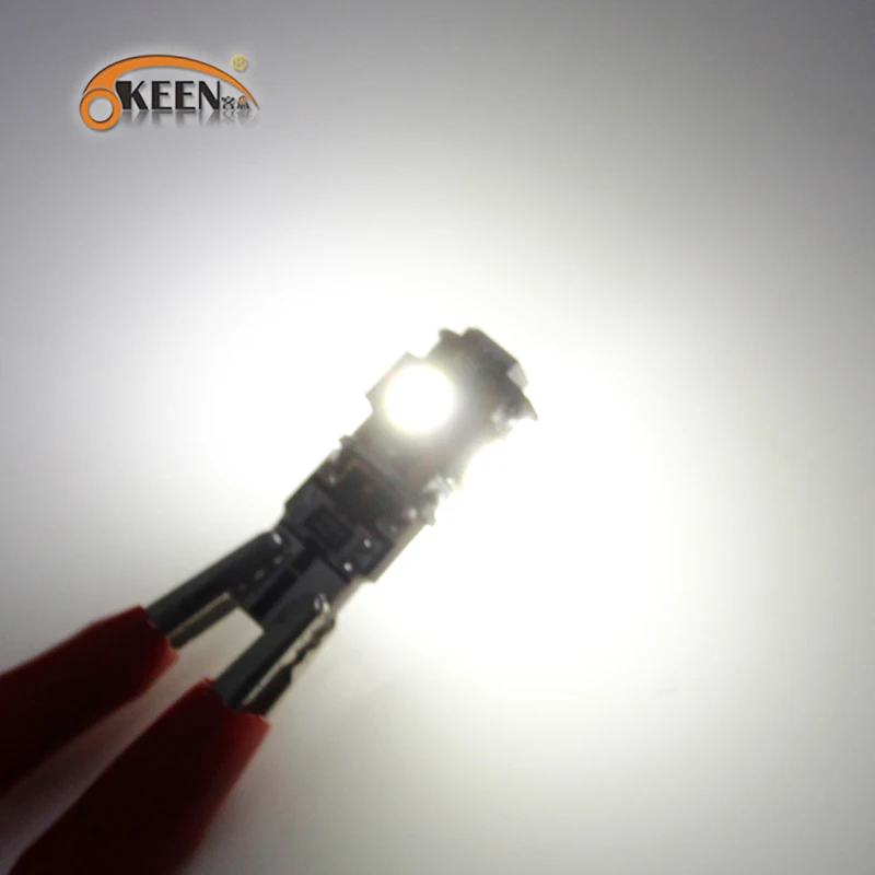 OKEEN 2 шт. T10 Canbus Белый 5smd 5050 светодиодный Автомобильный свет W5w 194 168 лампочки ошибки