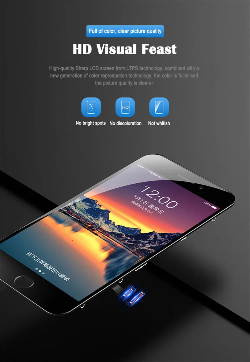 NOHON ЖК-дисплей сенсорный экран в сборе для iPhone 6 6S 7 Plus замена AAA+++ 3D дигитайзер телефон lcd s панель без битых пикселей