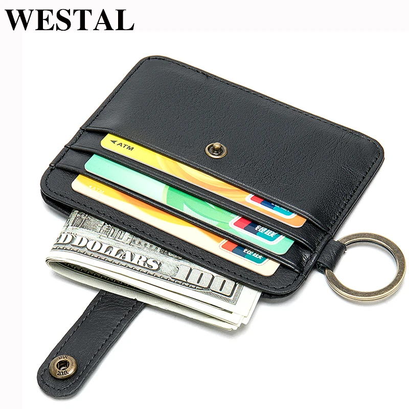 WESTAL Органайзер Для Хранения Карт Натуральная Кожа Держатель Карты Короткие