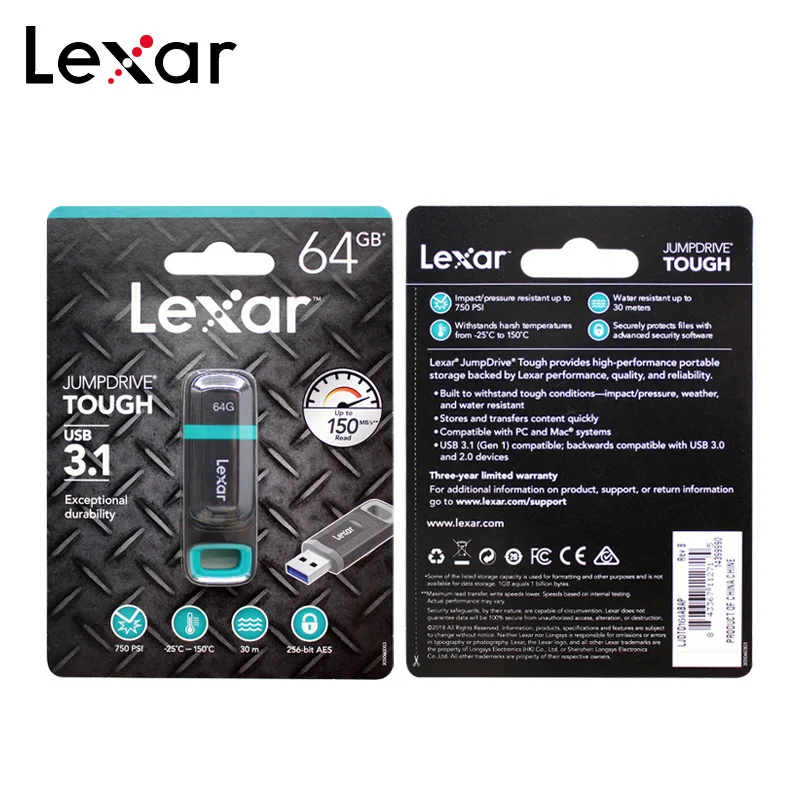 100% оригинал Lexar 64 Гб USB 3 1 Pen Drive компьютер U-диск жесткий флэш-накопитель ГБ макс. 130