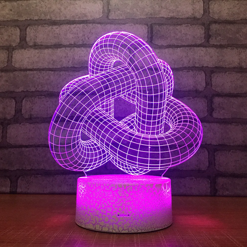 Подарочная индивидуализированная настольная лампа цветной 3d маленький ночник
