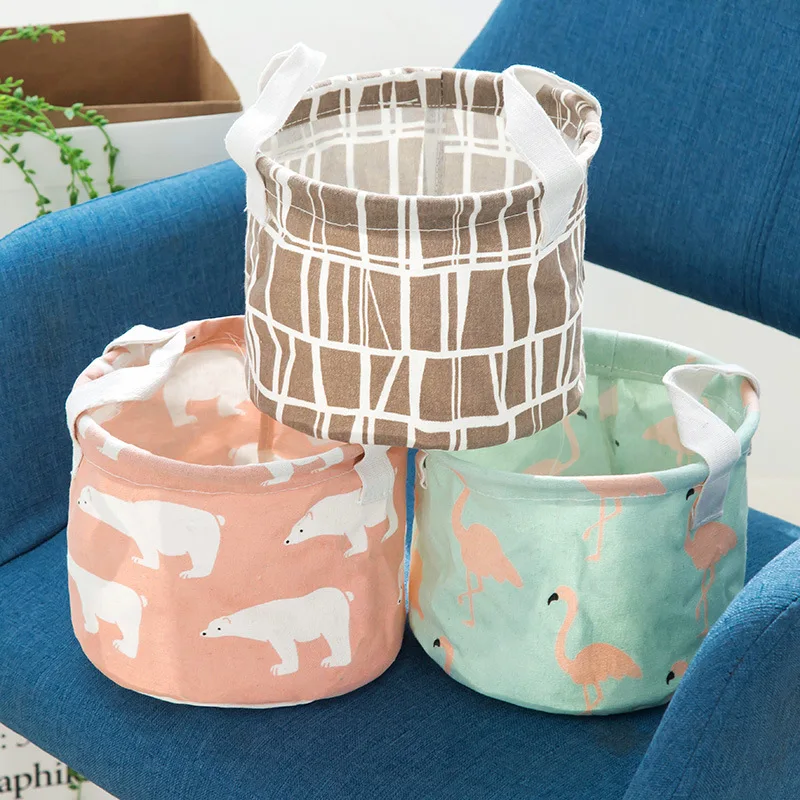 Настольная корзина для хранения с милым принтом водонепроницаемый Органайзер из