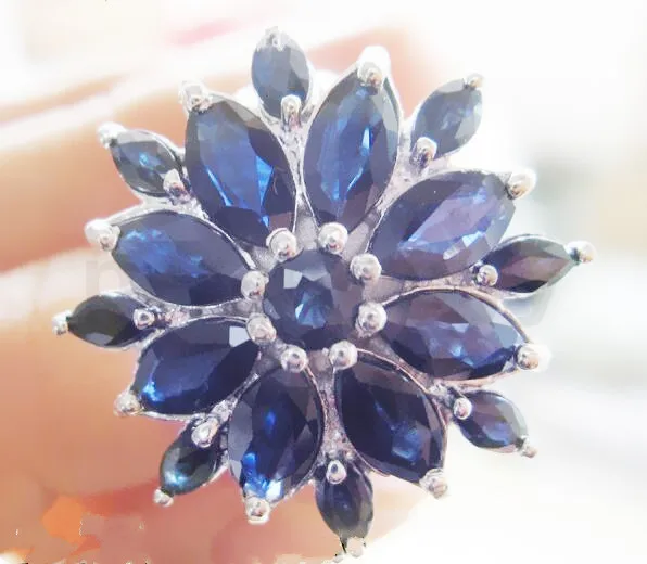 Кольцо с натуральным сапфиром 0 75ct * 8 шт. 2ct 9 бесплатная доставка серебряное