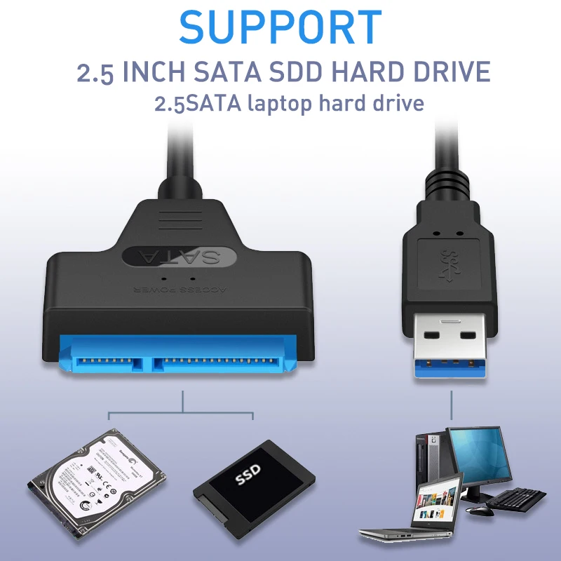 Overfly USB 3 0 Sata адаптер конвертер кабель 22pin sataIII к USB3 адаптеры для 2 5 &quotsata HDD SSD |