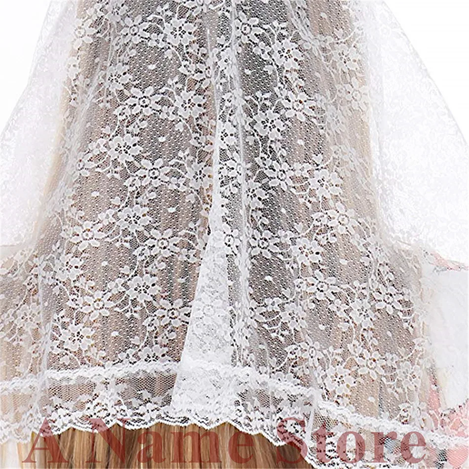 ISHSY белые туфли на шнурках для невесты Фата Мантилья Church Veil католический