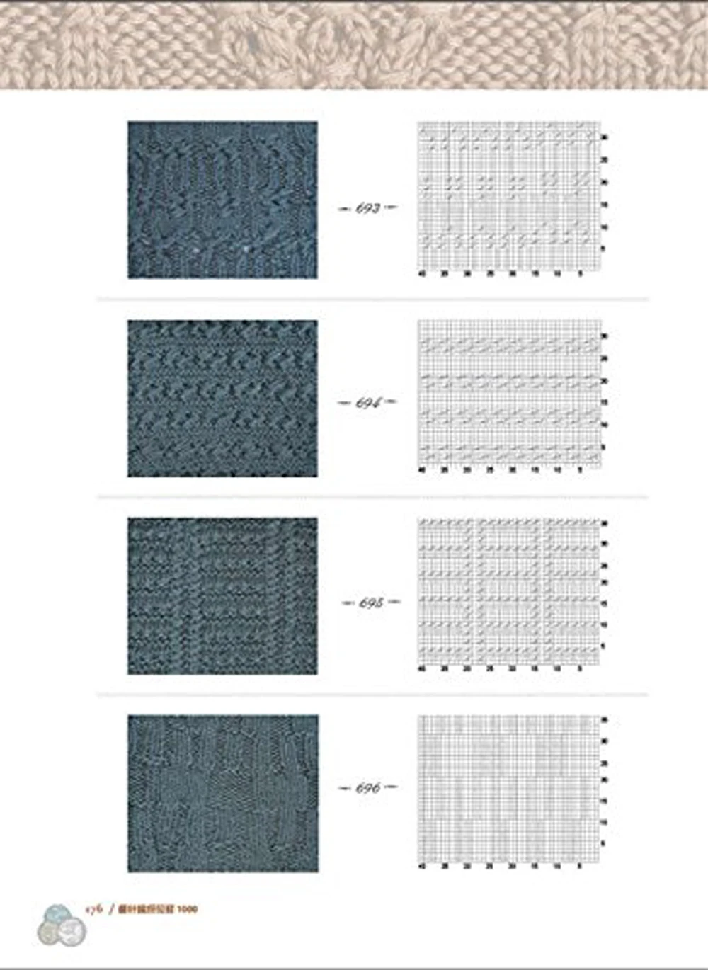 Китайские для вязания книги с 1000 различными узорами |