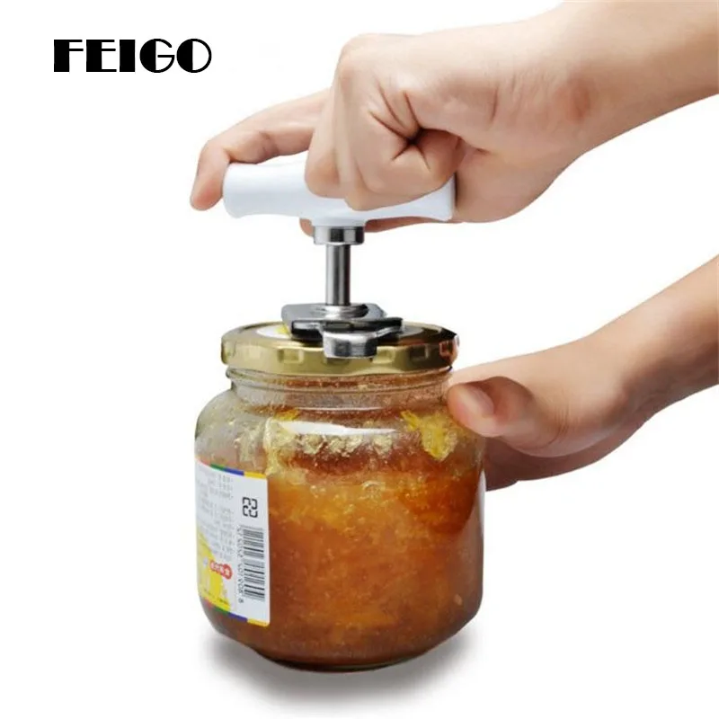 

FEIGO 1 Pcs Openers Creative Screw Cap Opener Canned Seasoning Bottle Simple Stainless Steel Gear Rotation Kitchen Gadgets F504