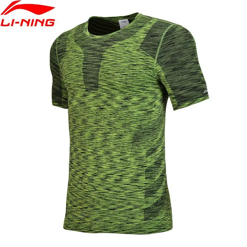 Li-Ning, Мужская Профессиональная беговая футболка Pro-Jogger, облегающая, дышащая подкладка, бесшовный спортивный слой, тройник AUDN049 CAMJ18 - Цвет: AUDN049 4H