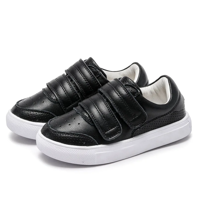 TC-7876 Black Удобные детские кроссовки из натуральной кожи; обувь для детей; кроссовки на плоской подошве для мальчиков и девочек; кроссовки высокого качества; размеры 21-36 - Цвет: TC-7876 Black