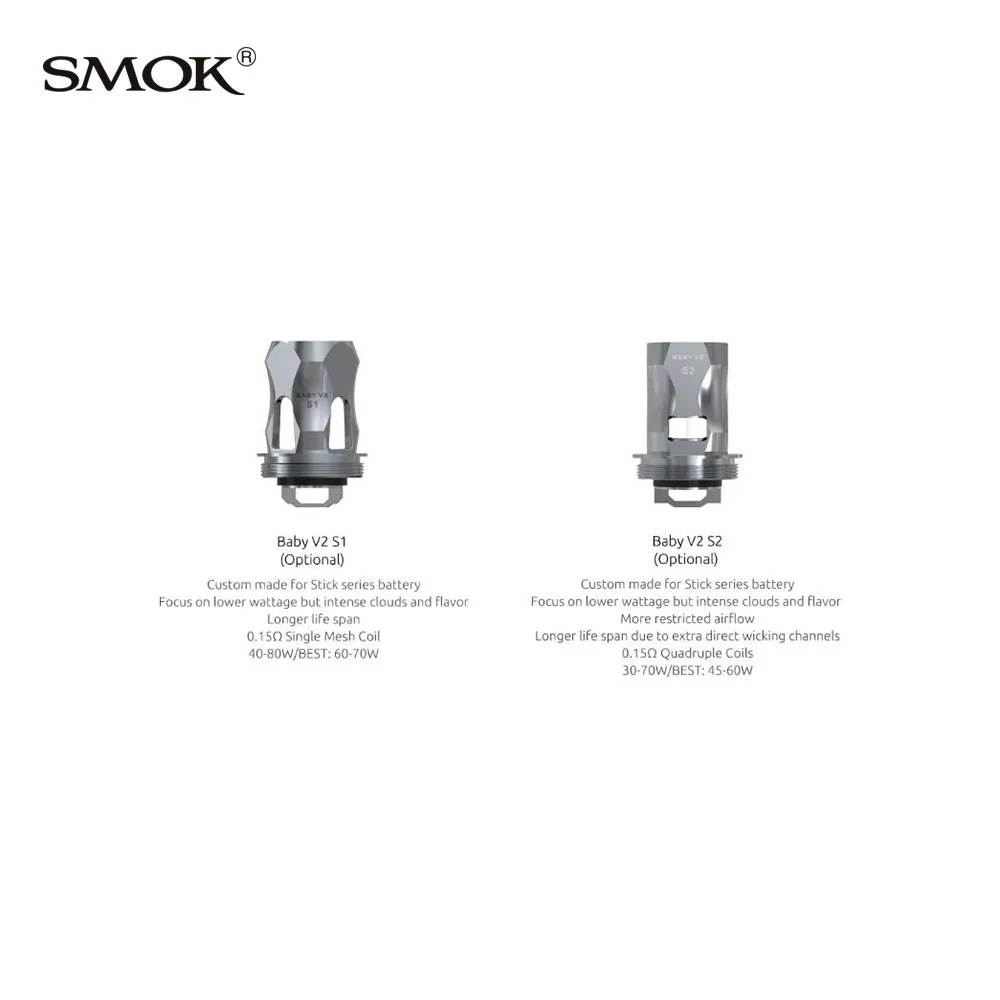 3 шт./лот Smok TFV8 BABY V2 Coil Baby A1 A2 A3 S1 S2 K1 K4 сменная катушка для Tfv8 Tank Mag Grip Kit | Электроника