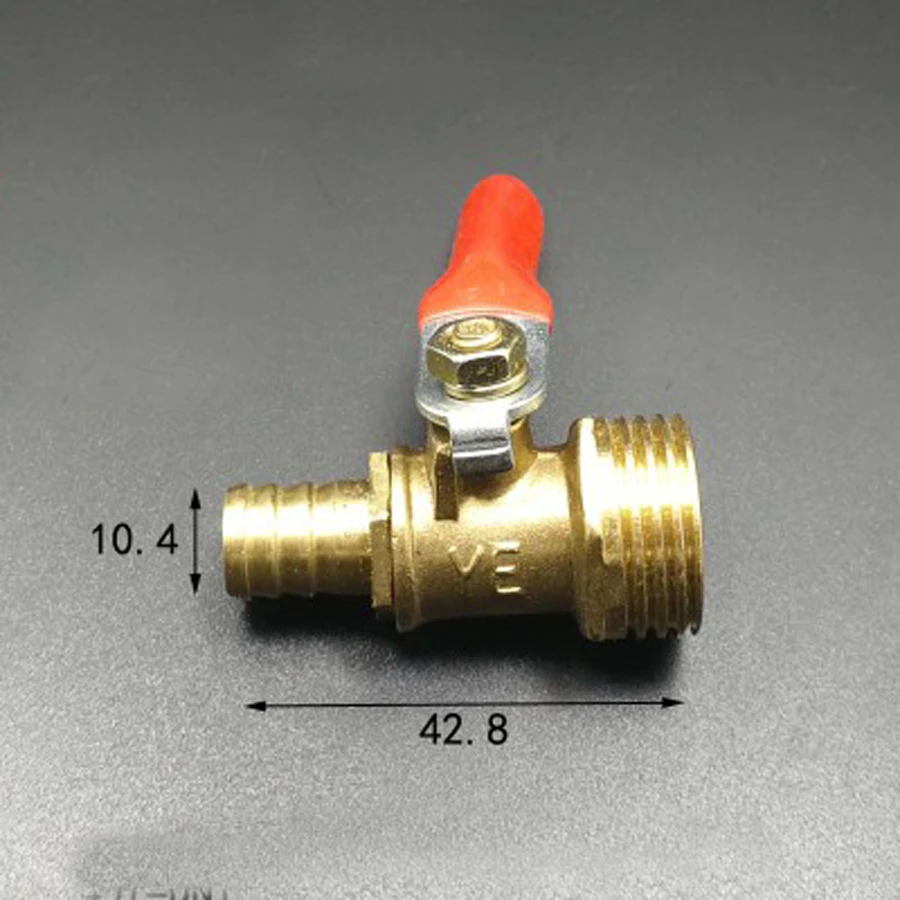 DN15 1/2 &quotBSP Мужской x 10 мм штуцер для шланга хвост латунный шаровой клапан воды газа