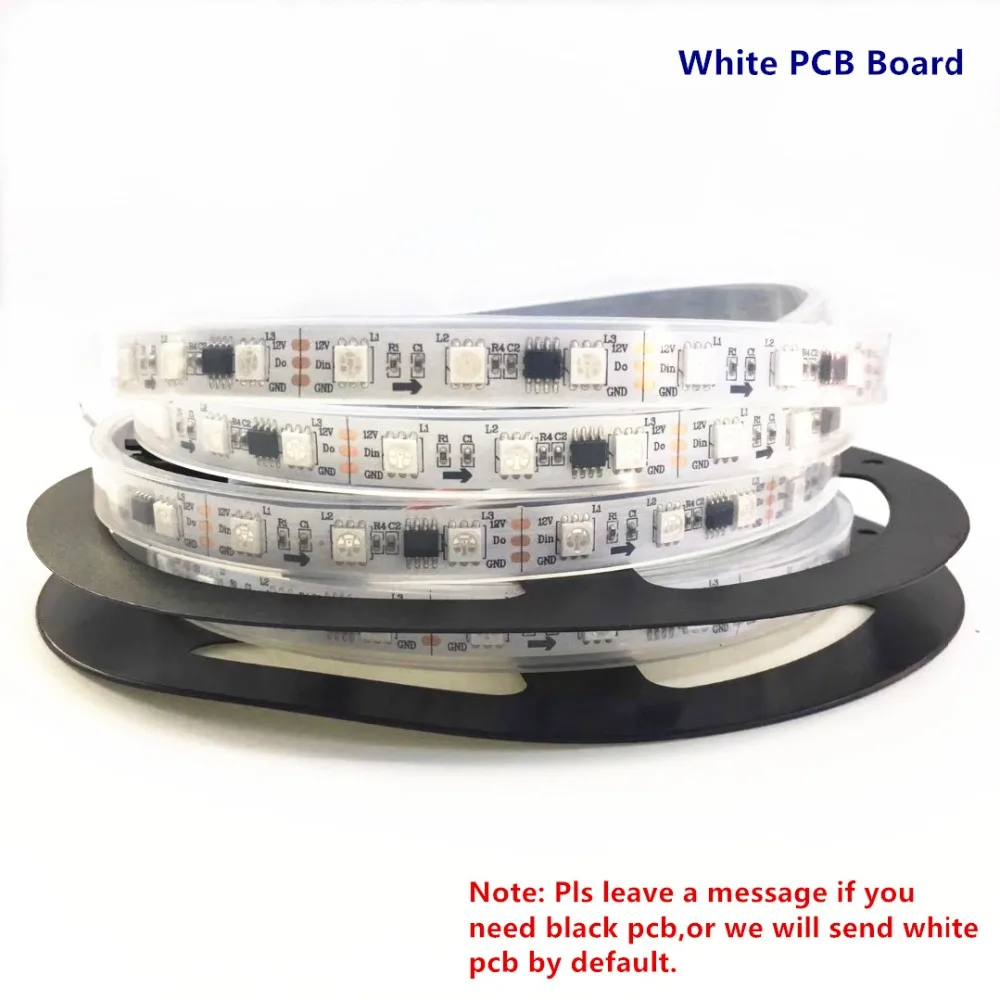 Светодиодная лента WS2811 5 м 30/60 светодиодов/м ws2811 ic 5050 RGB 12 в пост. Тока белая/черная