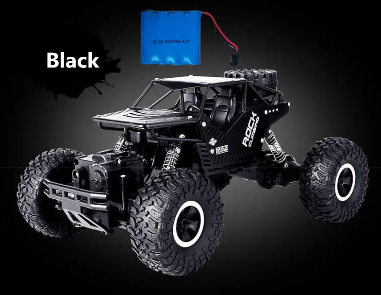 Black 1 battery 28 см Радиоуправляемый автомобиль 4WD 4 вождения автомобиля двойные двигатели привод Bigfoot автомобиль дистанционного управления модель автомобиля внедорожник игрушка - Цвет: Black 1 battery