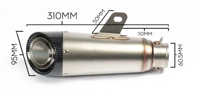 Для мотоцикла выхлопная труба модифицированный мотоцикл 51/61 мм Глушитель для