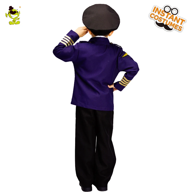 QLQ для мальчиков костюм пилота или ролевая игра синий пилот наряды ролевых игр на