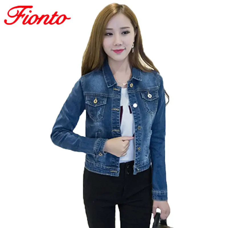 1 шт. короткая джинсовая куртка женская винтажная с длинным рукавом Повседневная