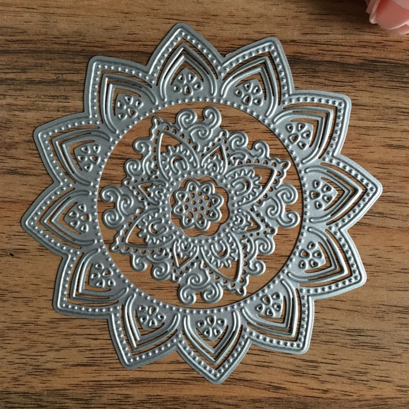 3 шт./компл. зубчатые цветок круглый металлический круг прорезной трафарет для