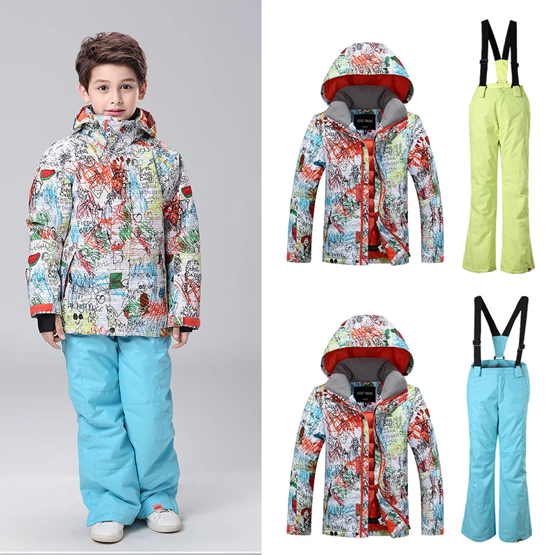 Gsou Snow Минус 30 Градусов Дети Верхняя Одежда Теплое Пальто Спортивный Лыжный