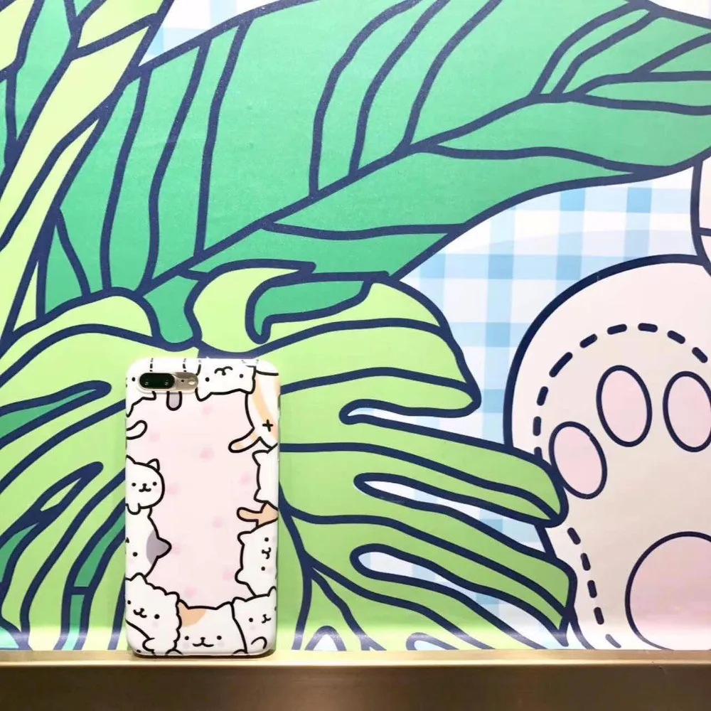 Cutie Pink Cat Case IMD Soft TPU Skinny Cover For 7/7plus 6/6s and 6plus/6s plus Mobile Phone Skin Body Protector |