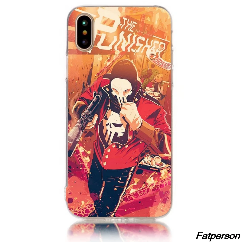 Каратель жесткий прозрачный чехол для телефона Apple iPhone 6 6s plus 7 7plus 8 8plus X10 5 5s 5c 4 4s