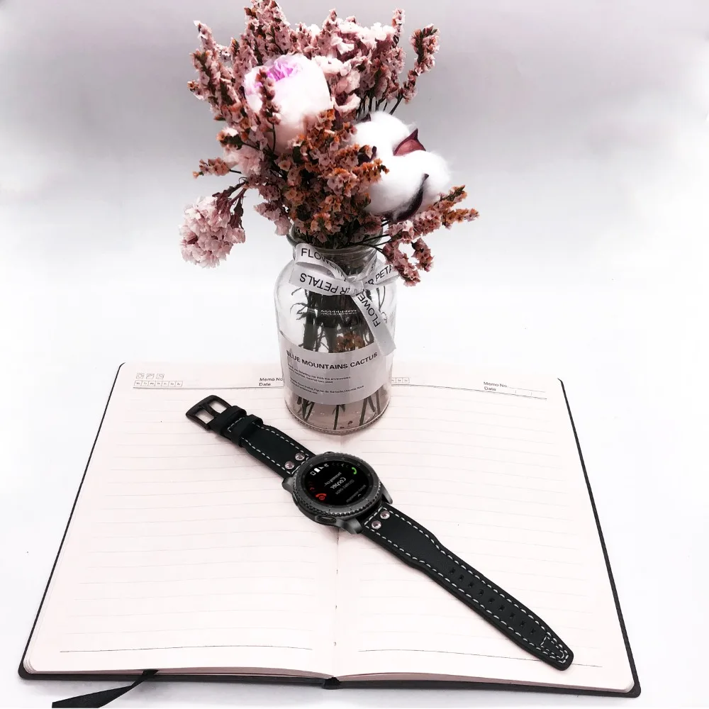 22 мм кожаный ремешок для samsung gear S3 Frontier классический ремешок huami amazfit 2/1 huawei GT 2 galaxy watch 46 мм