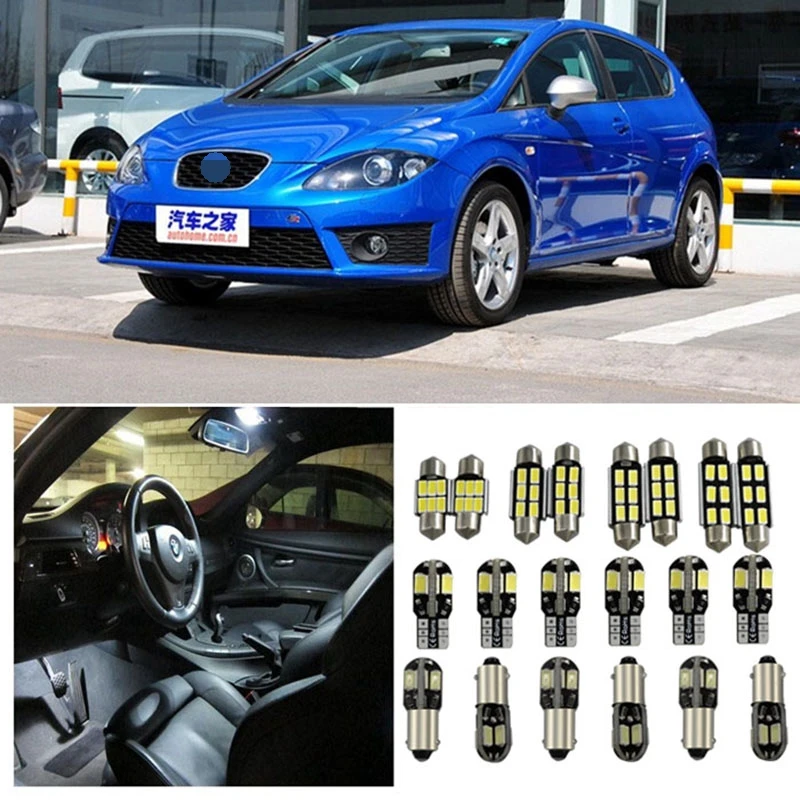 Tcart 8 шт. без ошибок авто светодиодный лампы подсветка для салона автомобиля комплект белая лампа для чтения крытые огни для сиденья Леон аксессуары 2 3 fr