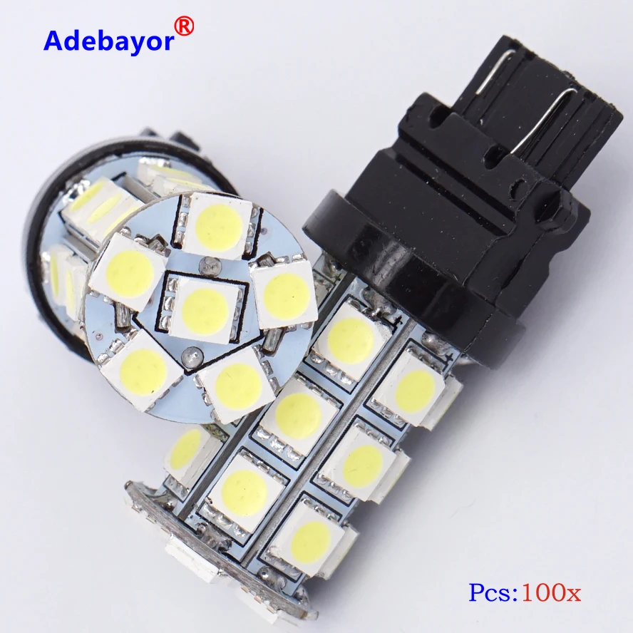 Бесплатная доставка 100 шт. T25 3157 P27/7 Вт Автомобильный свет 5050 SMD 27LED автомобильный