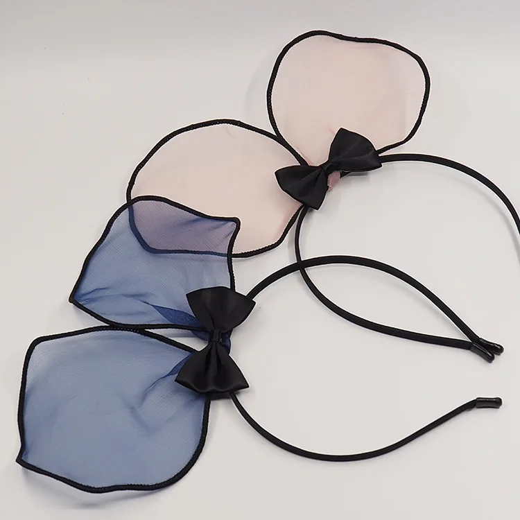 Сетчатая Кружевная повязка на голову с бантом для девочек детская