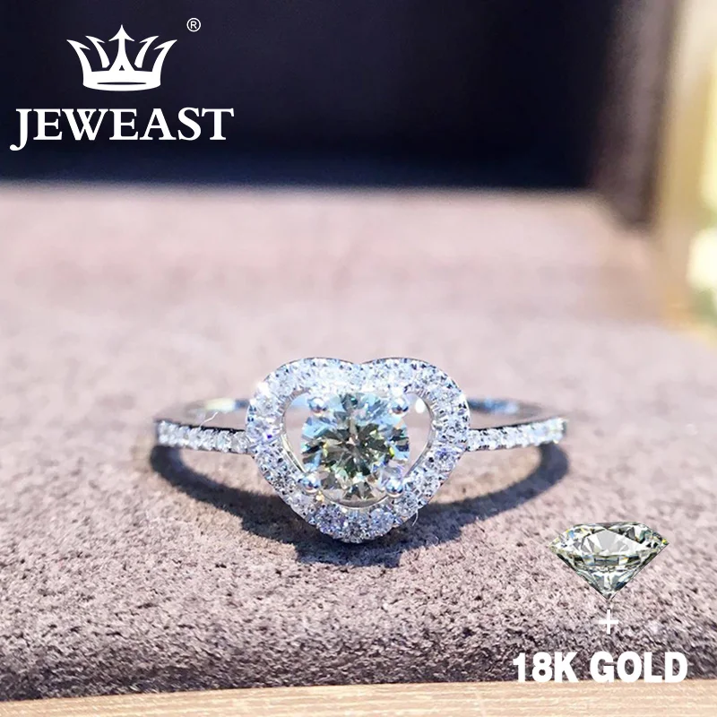 Кольцо с натуральным бриллиантом 18K золото чистое красивое кольцо драгоценными
