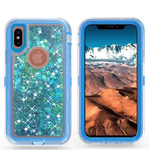 Роскошный блестящий жидкий жесткий чехол из поликарбоната для iphone 6, 6s, 7 PLus, X, для Galaxy S7, S8, S9 Plus, динамическая жидкая задняя крышка для телефона с зыбучим песком - Цвет: Style 6