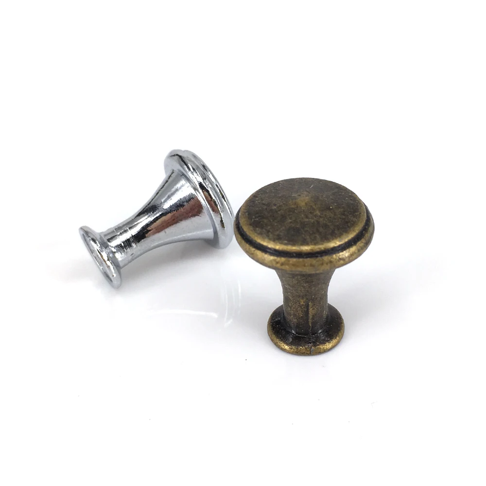 

0.78"(20x25mm) Bronze Silver Finish Drawer Tall Feet Knob Pulls Jewelry Box Cabinet Dresser, Cupboard Door Single Hole Knob