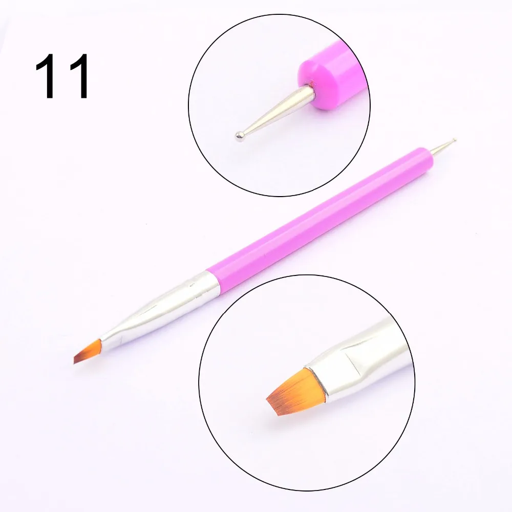 

WUF 1 PC UV Gel Acrylic Nail Art Brush Painting Drawing Fan Flower Line Builder Design Nail Art French Manicure DIY Pen Tool