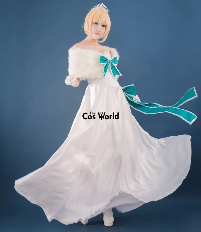 FGO Fate Grand Order 2nd Saber белое вечернее платье полное Униформа наряд аниме костюмы для