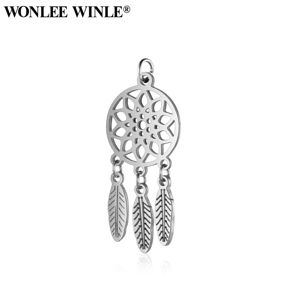 Wonlee Winle розовое золото полностью полированный Ловец снов Очаровательные