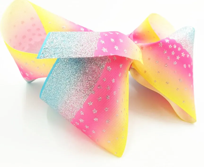 

70pcs DHL Free shipping Holographic Silver Pink Jojobow 8inch XXXL Hairbow