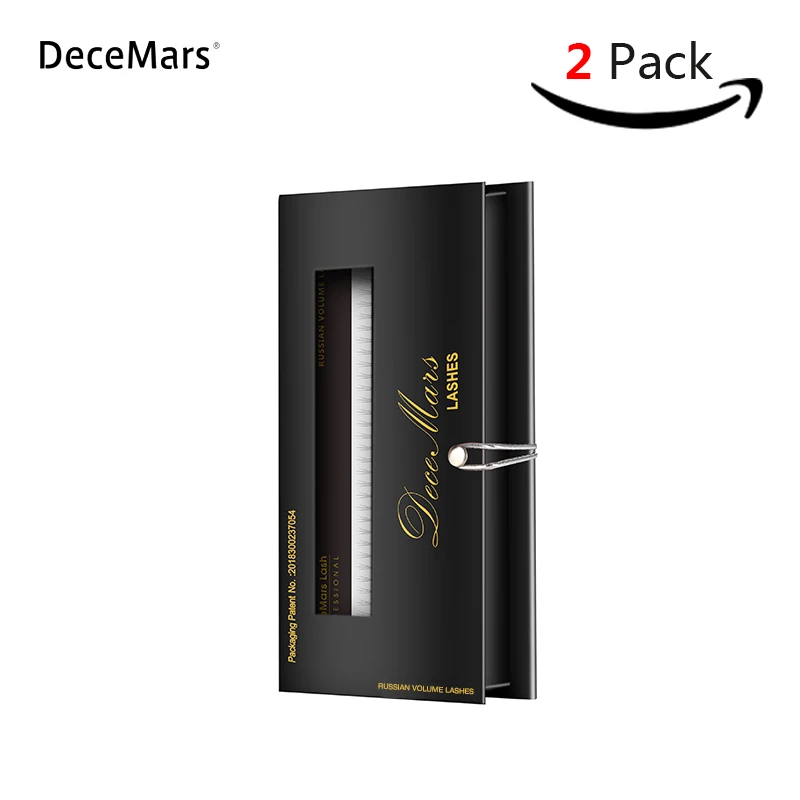 2 чехла/партия DeceMars 3D предварительно сделанные 6D натуральные накладные ресницы из меха норки Индивидуальный кластер накладные ресницы удлинение ресниц