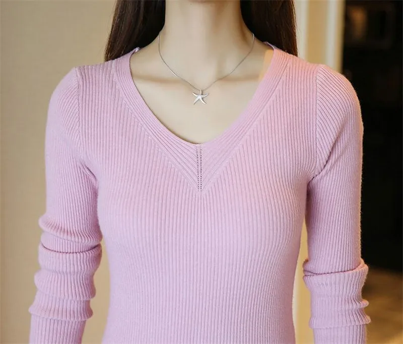 Женский трикотажный свитер в полоску красно-синий или черный пуловер зима 2017 |