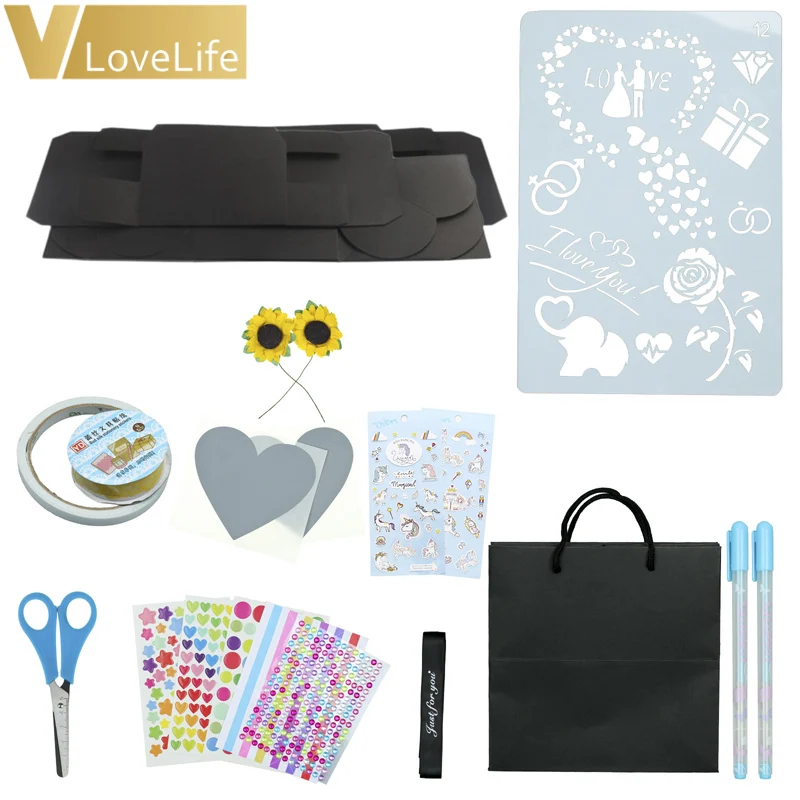 Удивительная коробка-взрывная сюрприз, загадочный набор для скрапбукинга с фотоальбомом для подарков на День Святого Валентина, свадебные подарки, подарки на день рождения, Рождество.