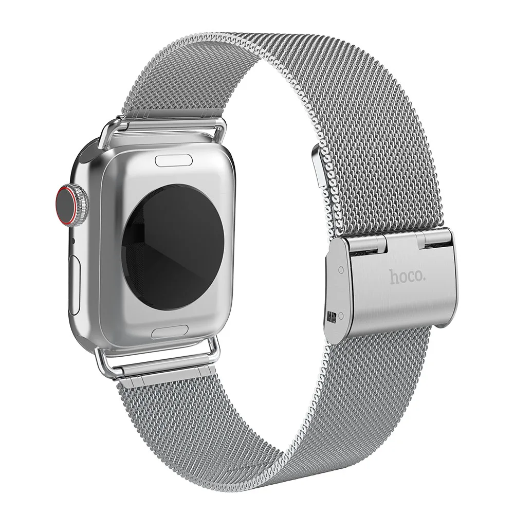 Беспроводное зарядное устройство HOCO бренд ремешок для наручных часов Apple Watch, ремешок для часов, Миланская петля, ремешок серии 1/2/3/4/5 на 44 мм 40 мм браслет, 42 мм, 38 мм, ремешок для часов