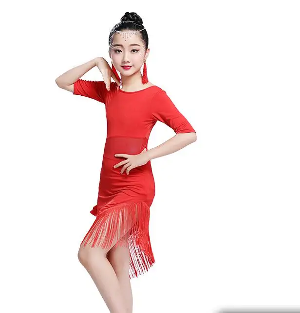 Детское платье для латиноамериканских танцев с кисточками|Латинский| |