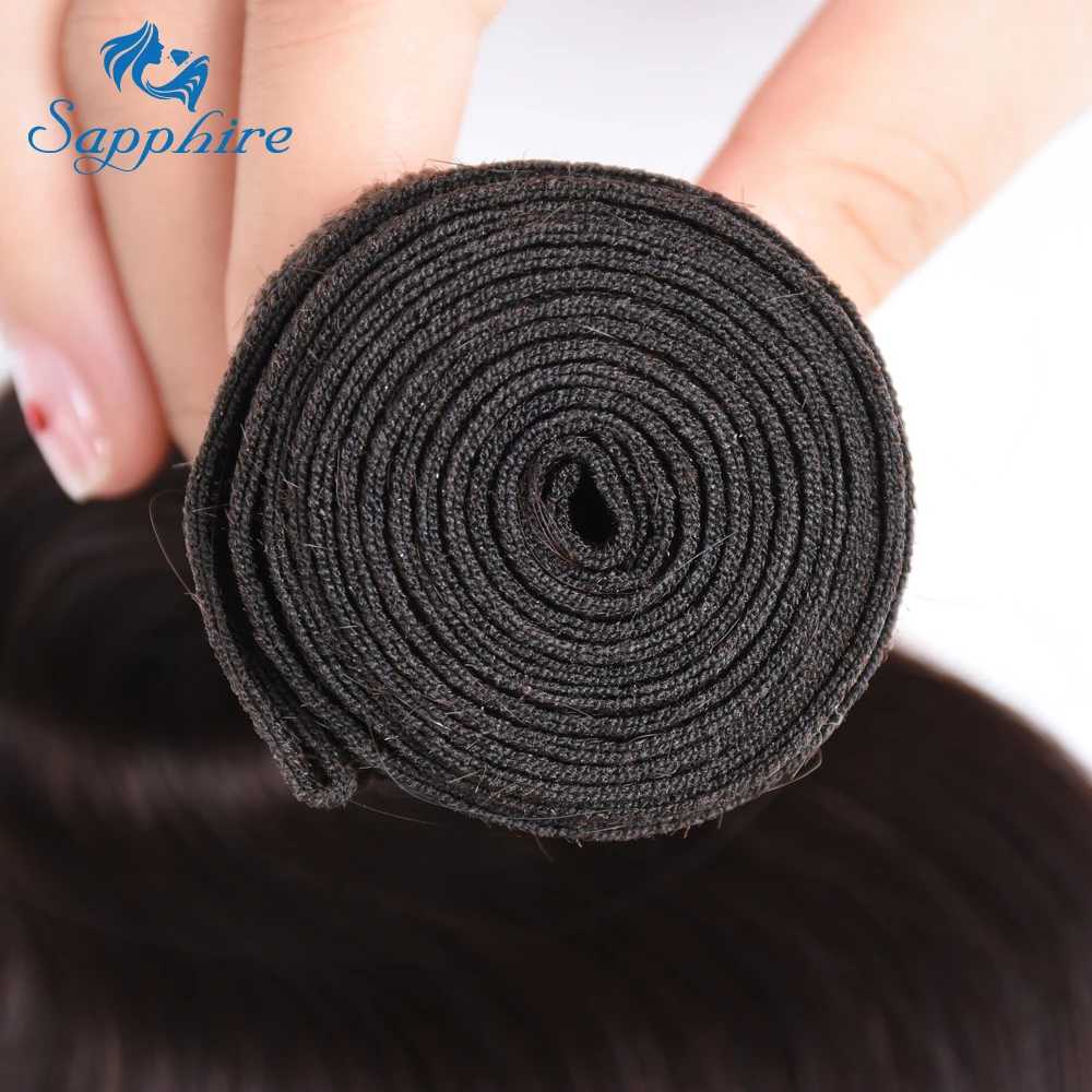 Сапфир темно-коричневый 2 # бразильские волнистые волосы плетение 3 пряди с