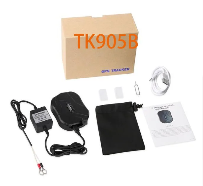 with charger and box Автомобильный gps трекер Tk905 TK905B Сильный магнитный водонепроницаемый GSM GPRS gps трекер анти-потеря системы для автомобиля охранной сигнализации устройства - Цвет: with charger and box