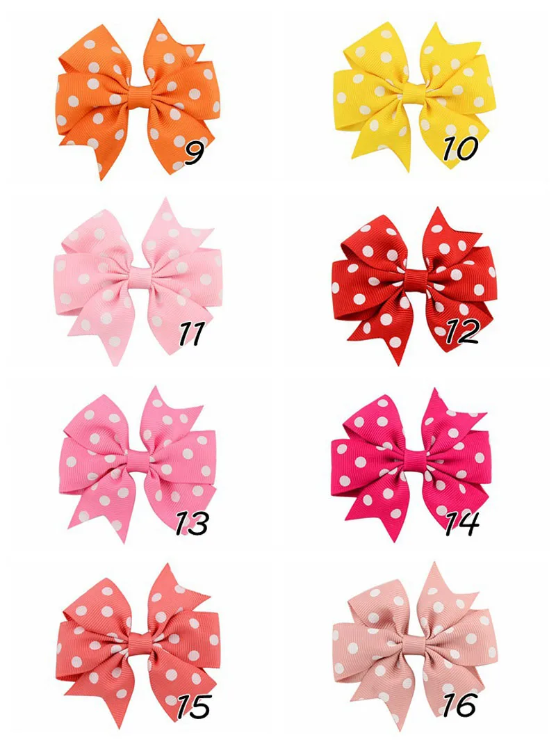 20 шт./лот DIY 3 дюйма Grosgrain ленты банты для девочек аксессуары волос с зажимом Бутик