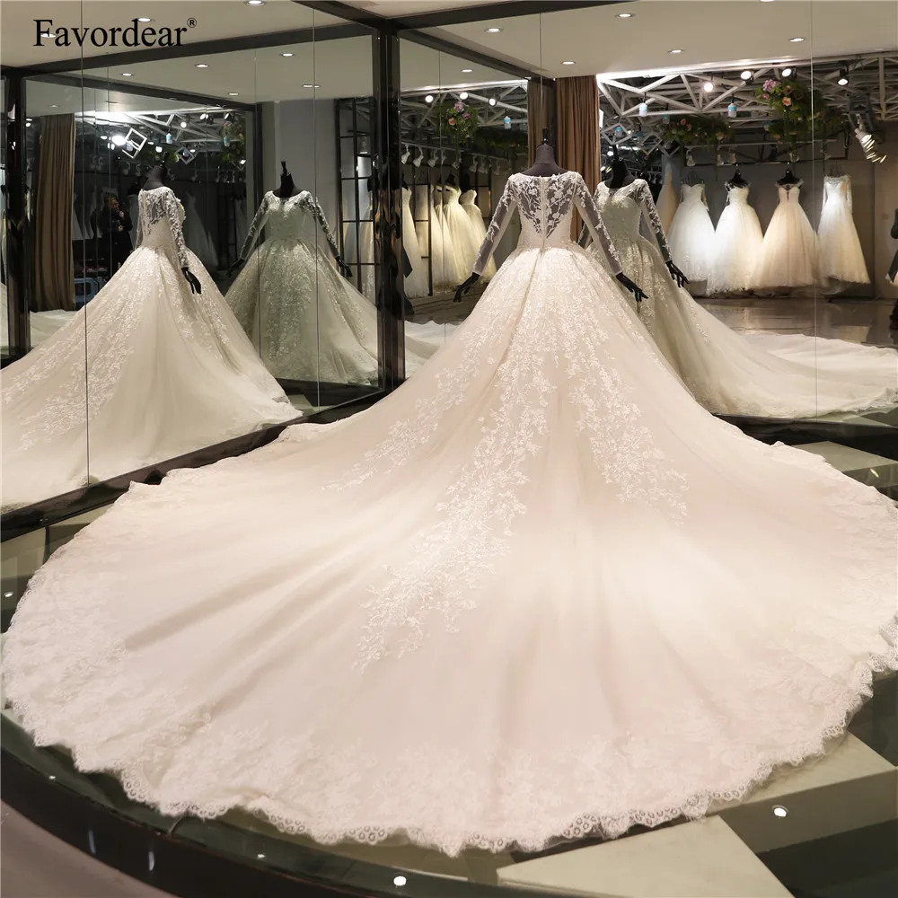 Платье Favordear кружевное бальное платье с длинным рукавом и 3D бусинами|bridal gown|gowns