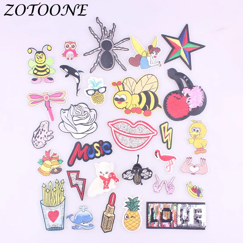 ZOTOONE Фламинго цветок Реверсивный блестящие нашивки гладить на патчи для одежды