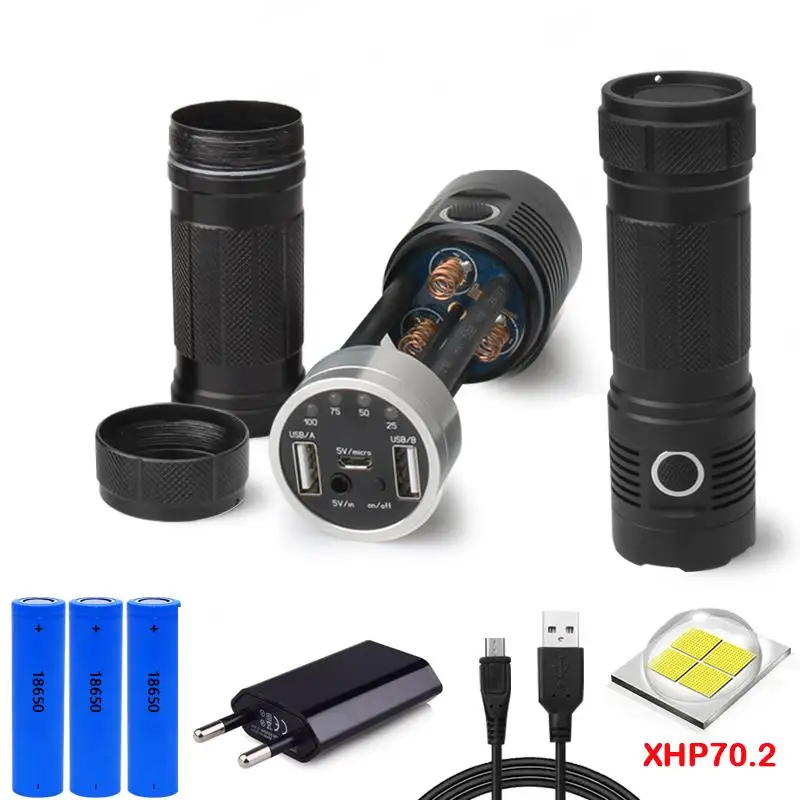 Usb xhp70.2 самый мощный фонарик xhp70 фонарь большой дальности 18650 для зарядки ручной