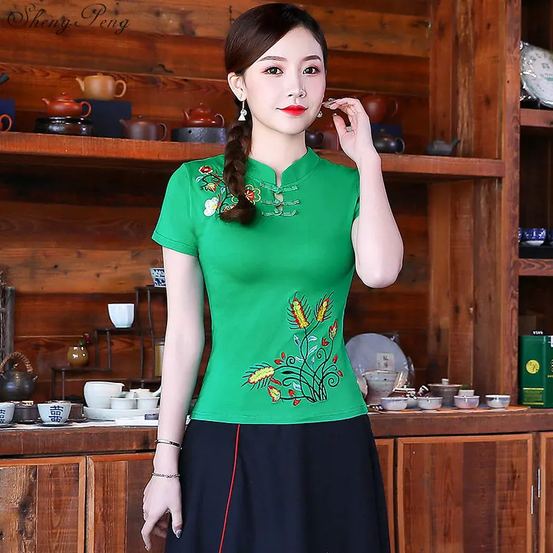Традиционная китайская рубашка одежда для женщин вышивка 5XL Qipao элегантные Blusa