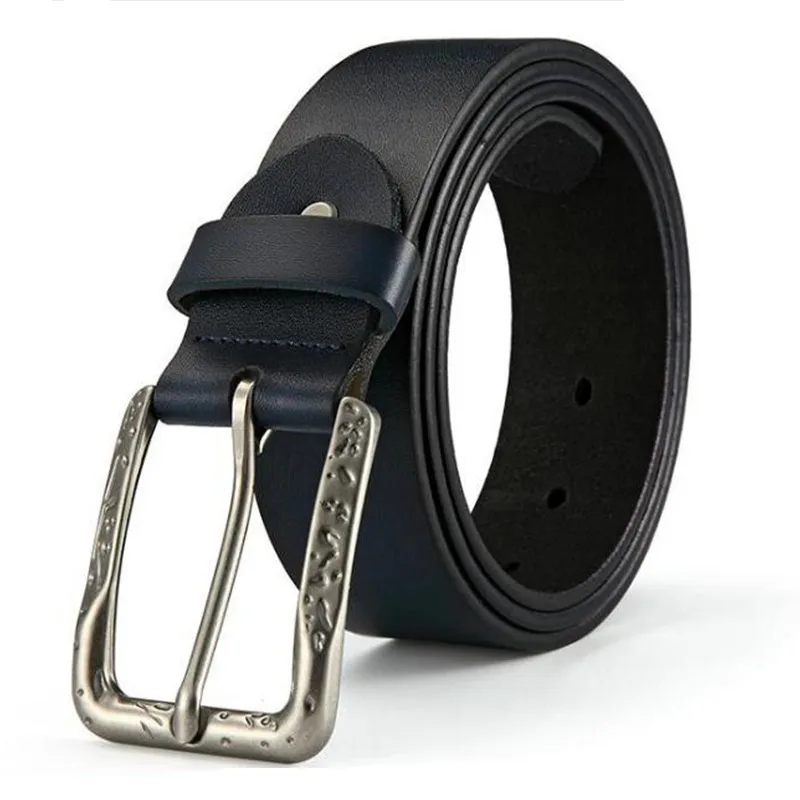 EL BARCO New Cowhide Leather Belt Men Black Blue Casual Business Luxury Brand Male Belts High Quality Design Coffee Brown Strap
